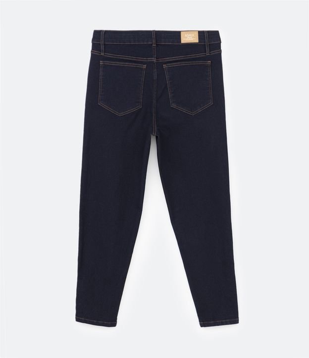 Calça Skinny Jeans com Botões na Barra Curve & Plus Size Azul Marinho 10