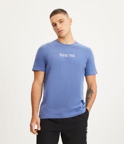 Camiseta Regular em Meia Malha com Lettering Buena Vibe