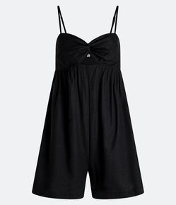 Macaquinho Curto em Linho com Torcidinho no Busto e Lastex nas Costas