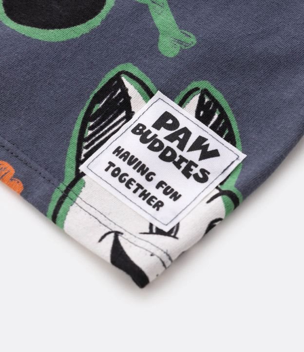 Camiseta Infantil com Estampa de Cachorrinhos - Tam 1 a 5 Anos Cinza 3