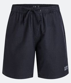 Bermuda em Algodão Texturizado com Etiqueta Lateral