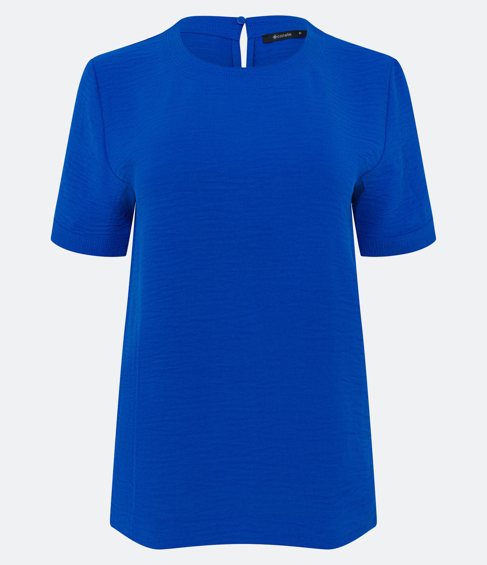 Blusa com Abertura nas Costas e Detalhes Pespontados Azul 5