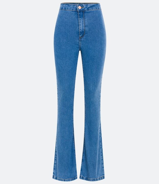 Pantalón Bootcut Jeans con Bolsillo Trasero Azul 5