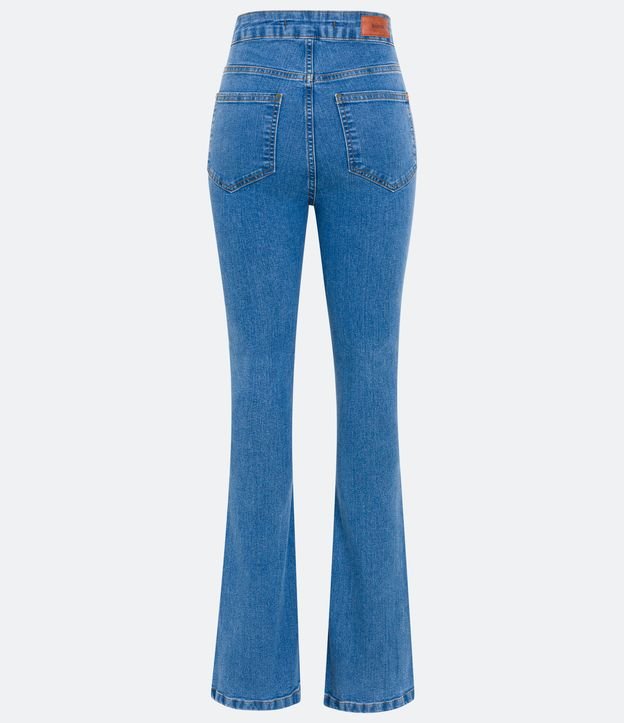 Pantalón Bootcut Jeans con Bolsillo Trasero Azul 6