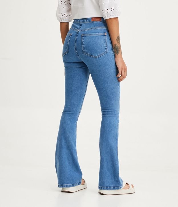 Pantalón Bootcut Jeans con Bolsillo Trasero Azul 3