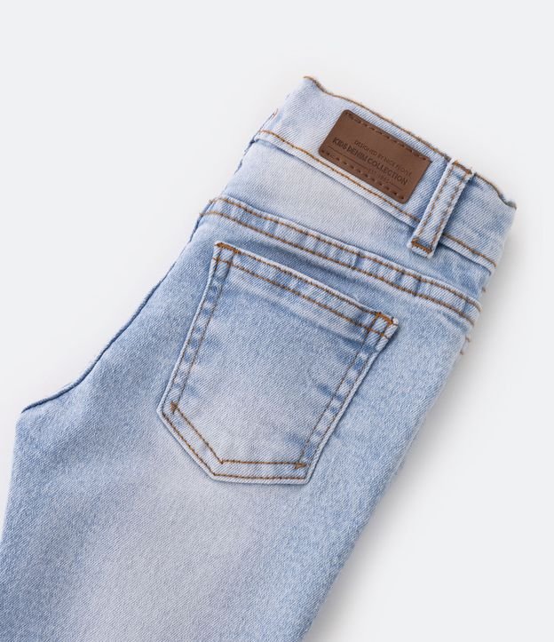 Calça Jogger Infantil em Jeans com Bolsos - Tam 1 a 5 Anos Azul Claro 5