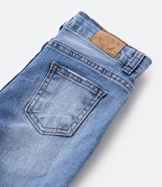 Calça Jogger Infantil em Jeans com Bolsos - Tam 1 a 5 Anos Blue Jeans Medio 5