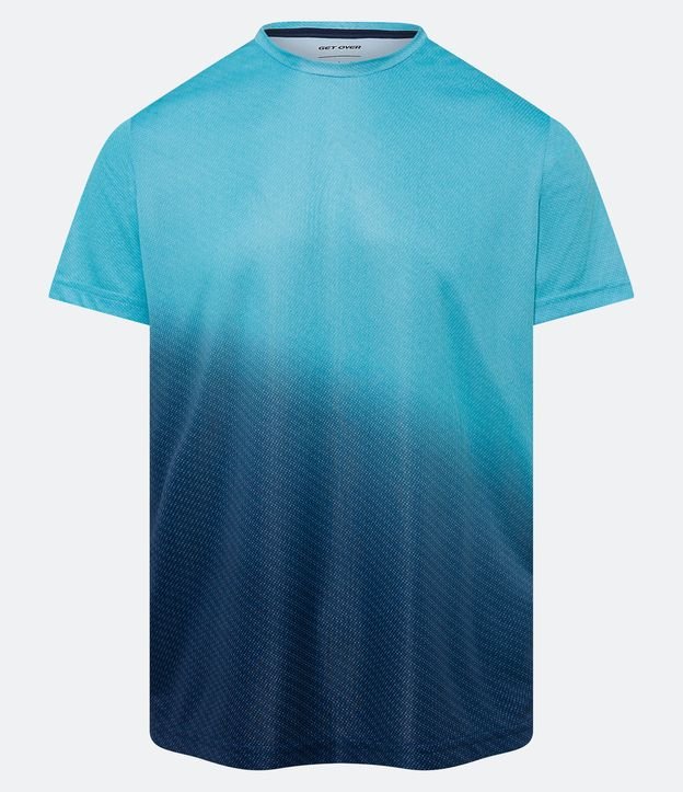 Camiseta Esportiva com Estampa Degradê e Manga Curta