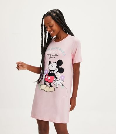 Camisola Curta em Viscolycra com Estampa do Mickey Menor preço em Camisola Curta em Viscolycra com Estampa do Mickey