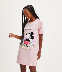 Camisola Curta em Viscolycra com Estampa do Mickey