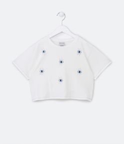 Blusa Infantil com Estampa de Olho Grego e Strass - Tam 5 a 14 Anos