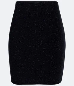 Saia Curta Reta em Ponto Roma com Brilhinhos