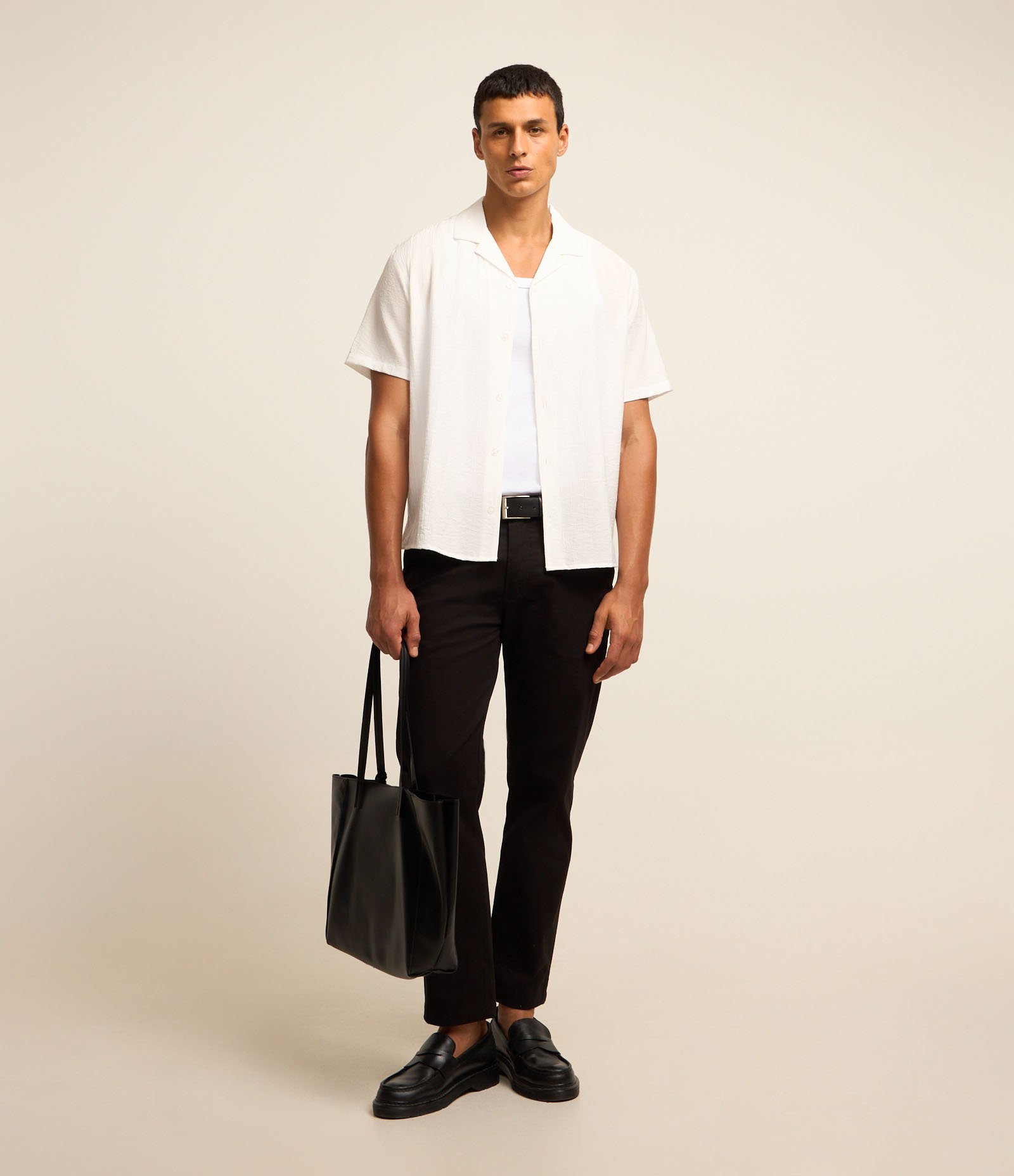 Camisa Boxy Texturizada com Gola Bowling Off White 2