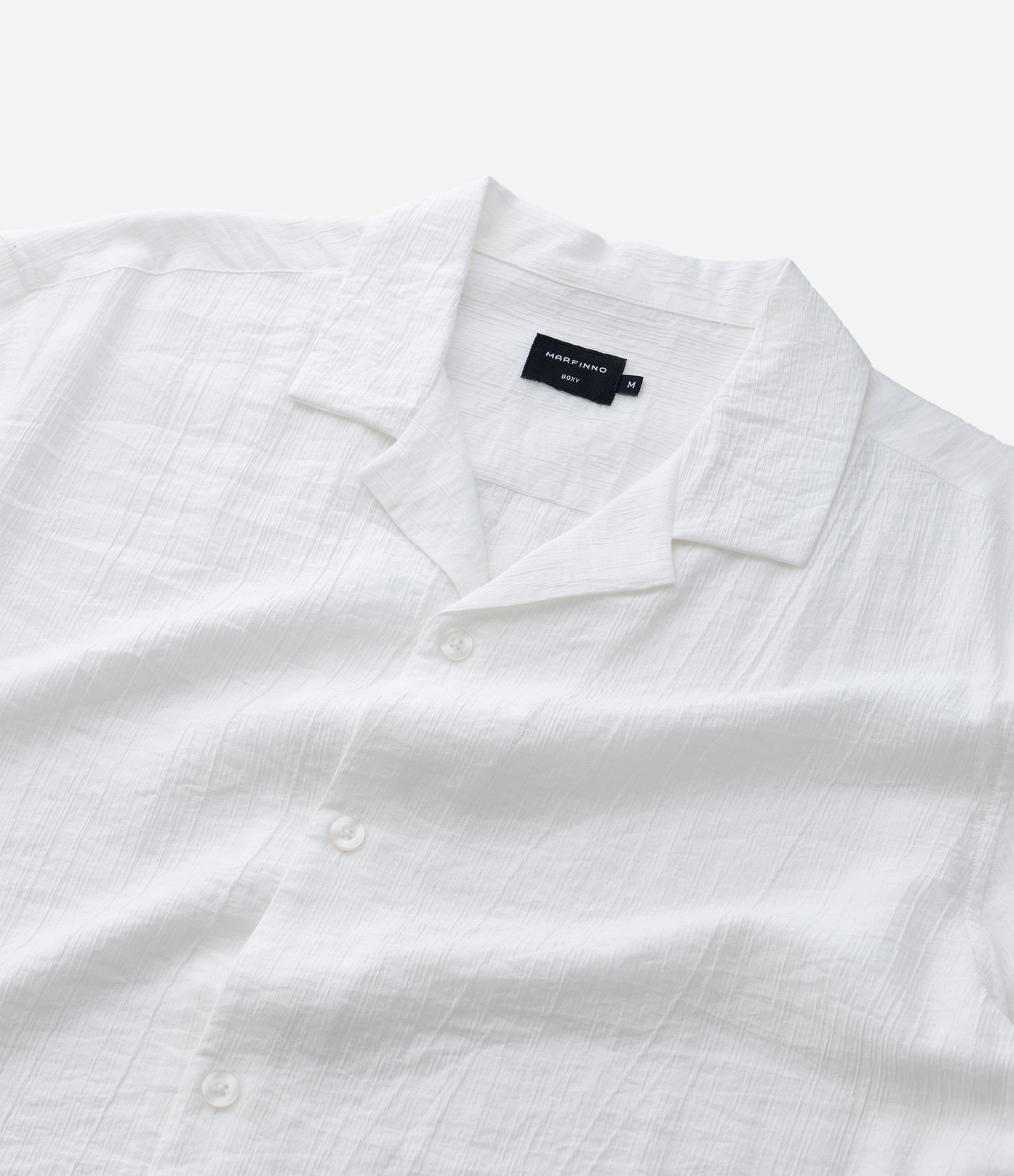 Camisa Boxy Texturizada com Gola Bowling Off White 8