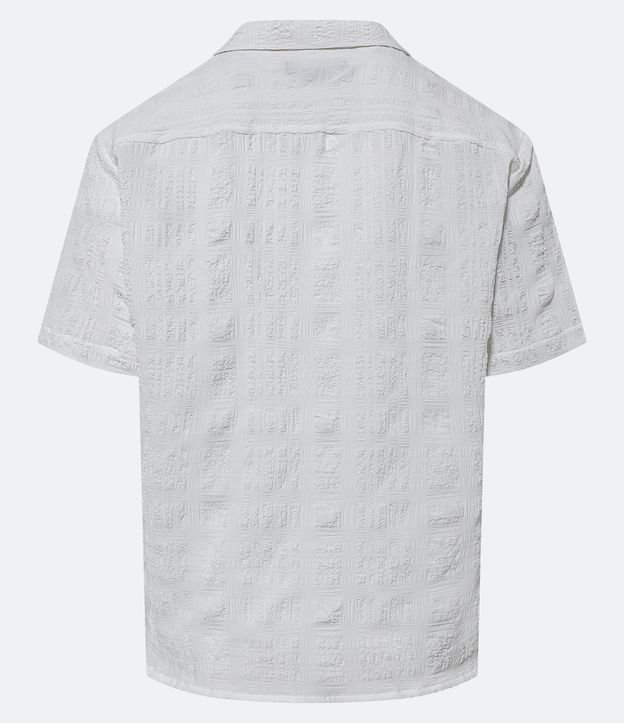 Camisa Boxy com Textura Diferenciada e Gola Colarinho Off White 9