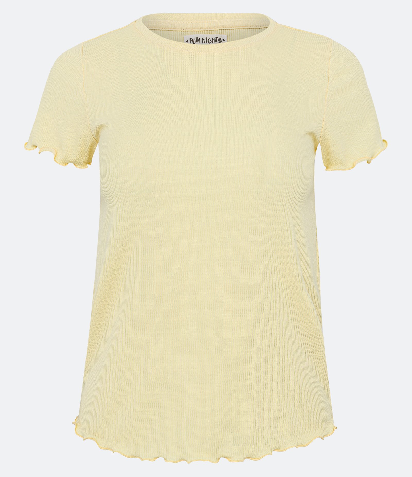 Blusa de Pijama em Ribana com Babadinhos Amarelo Claro 1