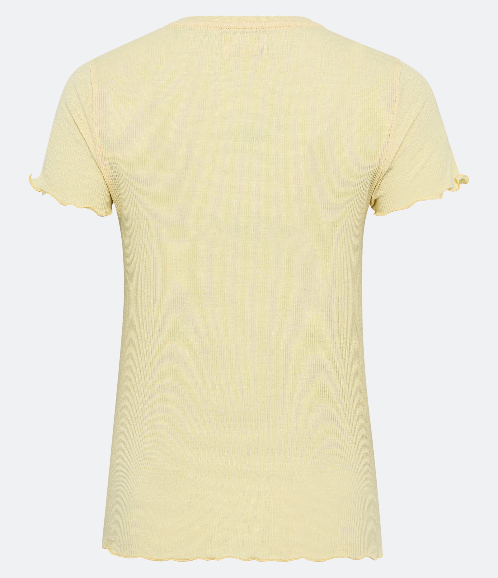 Blusa de Pijama em Ribana com Babadinhos Amarelo Claro 3