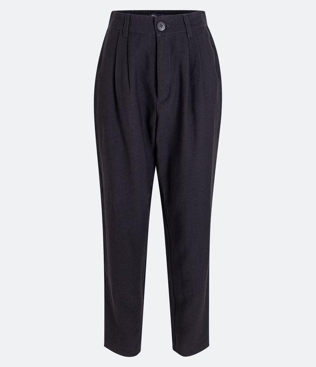 Pantalón Zanahoria Sastrería en Viscosa con Fruncido Negro 5