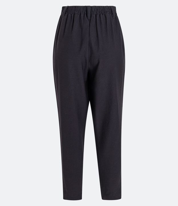 Pantalón Zanahoria Sastrería en Viscosa con Fruncido Negro 6