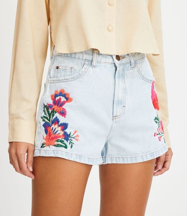 Short jeans hot sale bordado flores