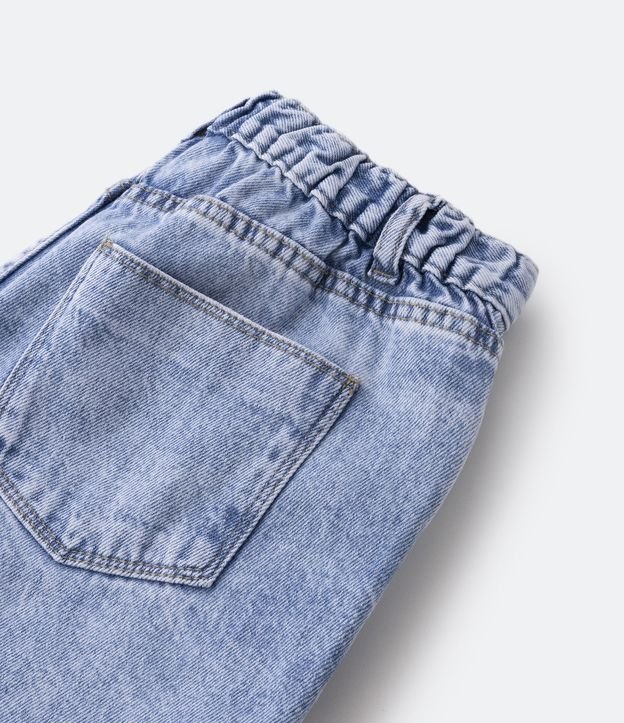 Short Cintura Alta Infantil em Jeans Marmorizado com Rasgos - Tam 5 a 14 Anos Azul 5