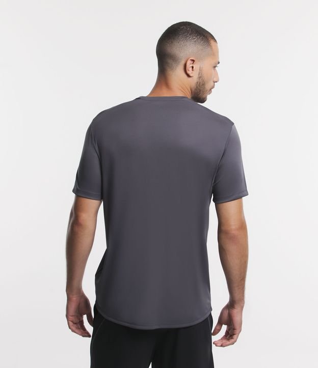 Camiseta Esportiva em Dry Fit com Estampa de Ondas Cinza 3