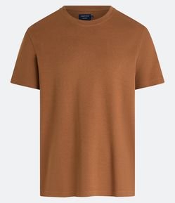 Camiseta Regular em Algodão com Gola Redonda