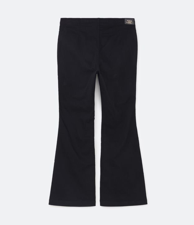 Calça Flare Jeans com Botões e Bolsos Frontais Curve & Plus Size Preto 6
