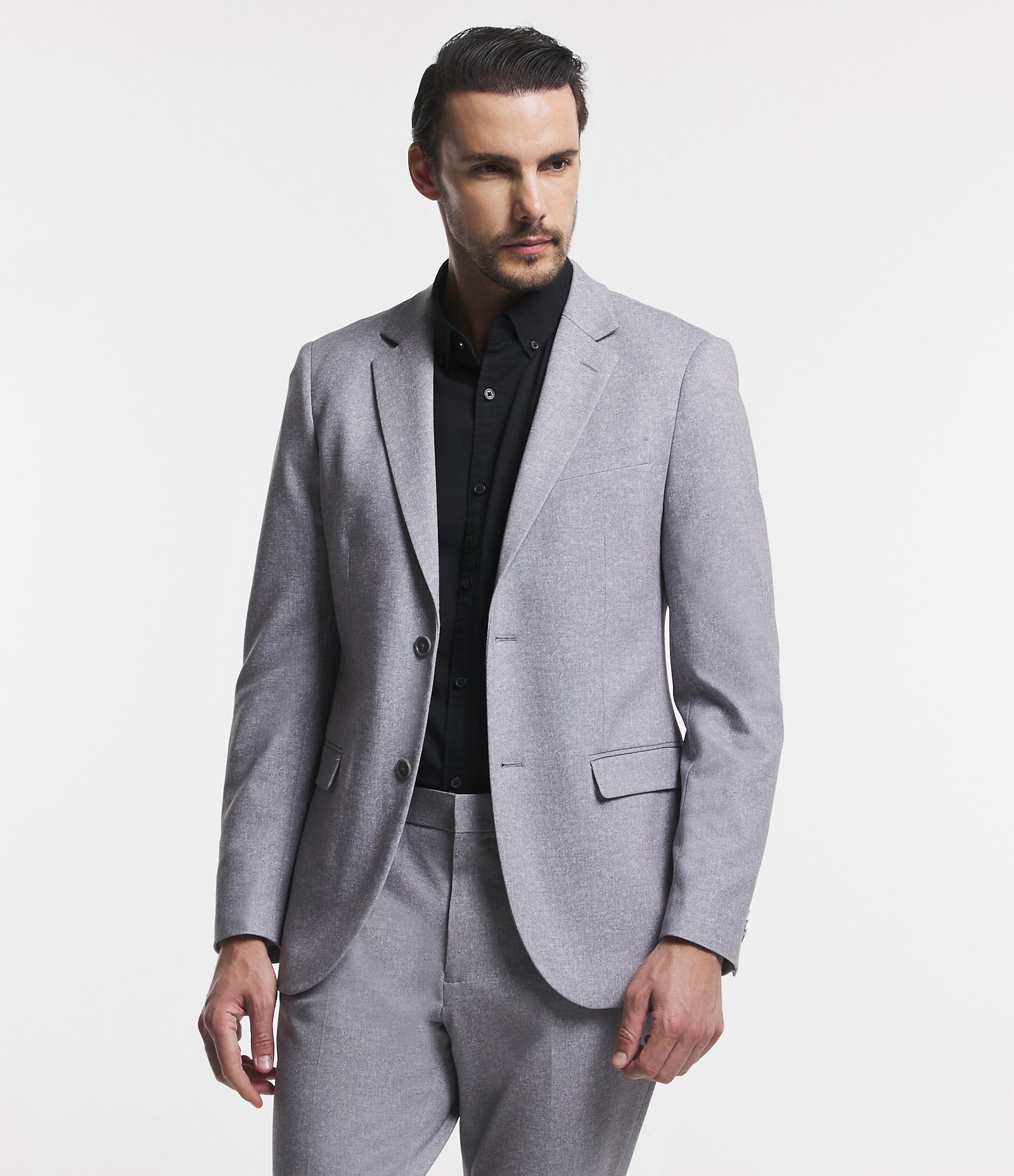 Paletó Super Slim Performance com Bolsos Cinza 1