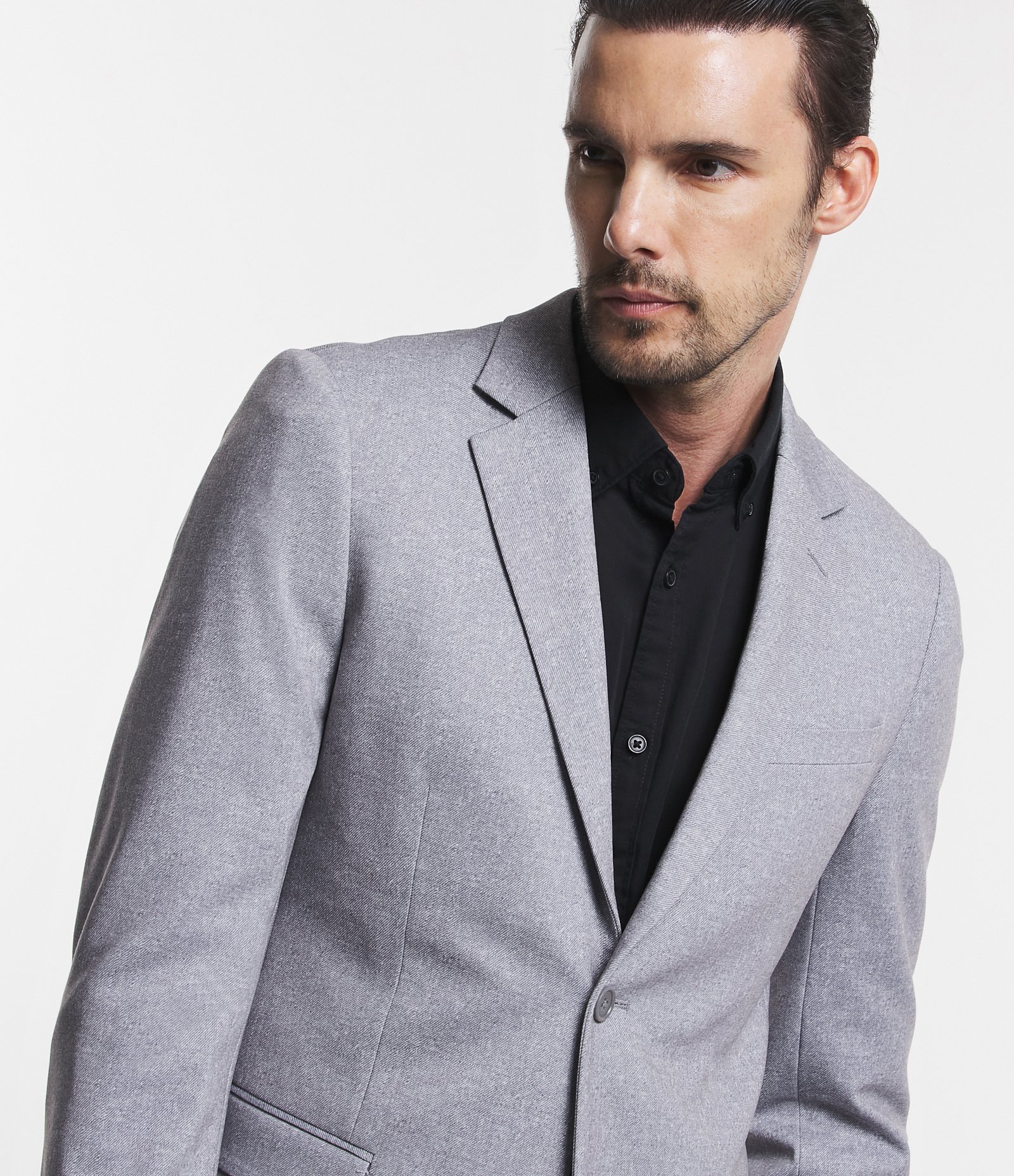 Paletó Super Slim Performance com Bolsos Cinza 5