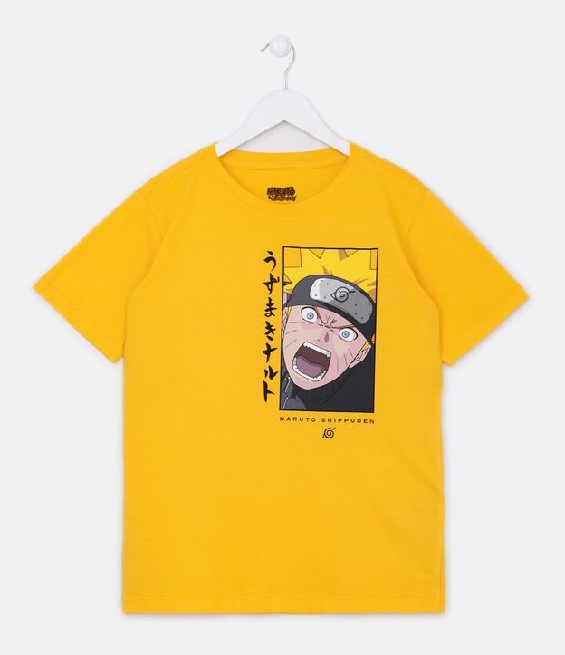 Camiseta Infantil com Estampa Estilo Quadro Naruto - Tam 5 a 14 Anos - Cor: Amarelo - Tamanho: 5-6