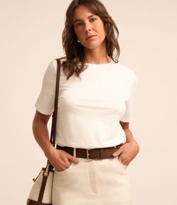 Camiseta Básica em Algodão Peruano com Manga Curta