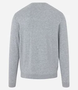 Suéter Básico em Efeito Tricô com Acabamento Canelado