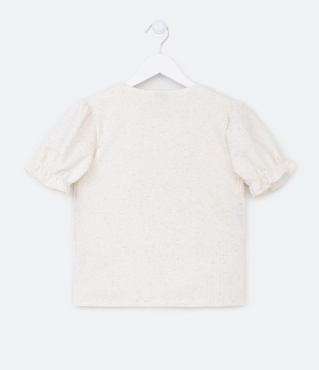 Blusa Infantil Texturizada con Corazón de Organza - Talle 5 a 14 años Blanco 2