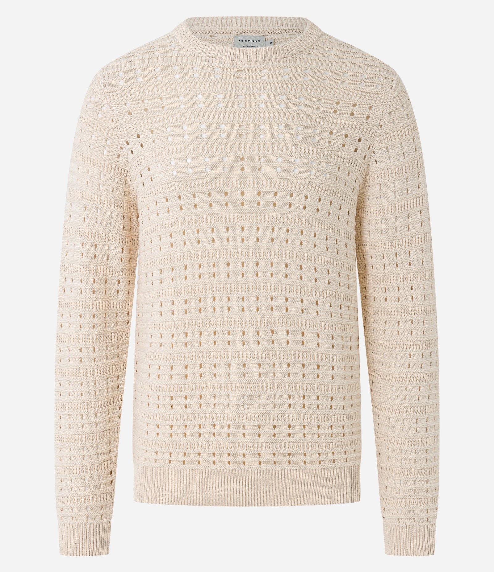 Suéter em Tricô Texturizado e com Furinhos Off White 1