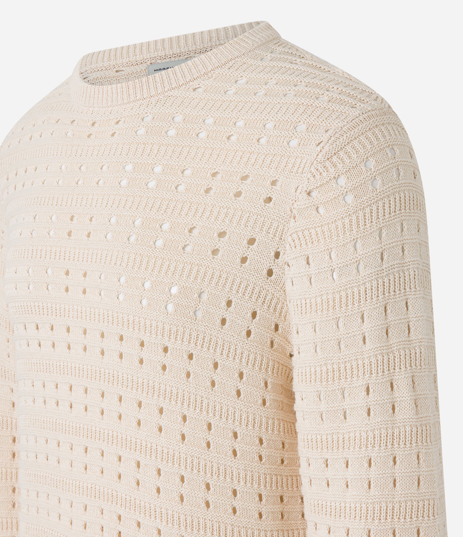 Suéter em Tricô Texturizado e com Furinhos Off White 2