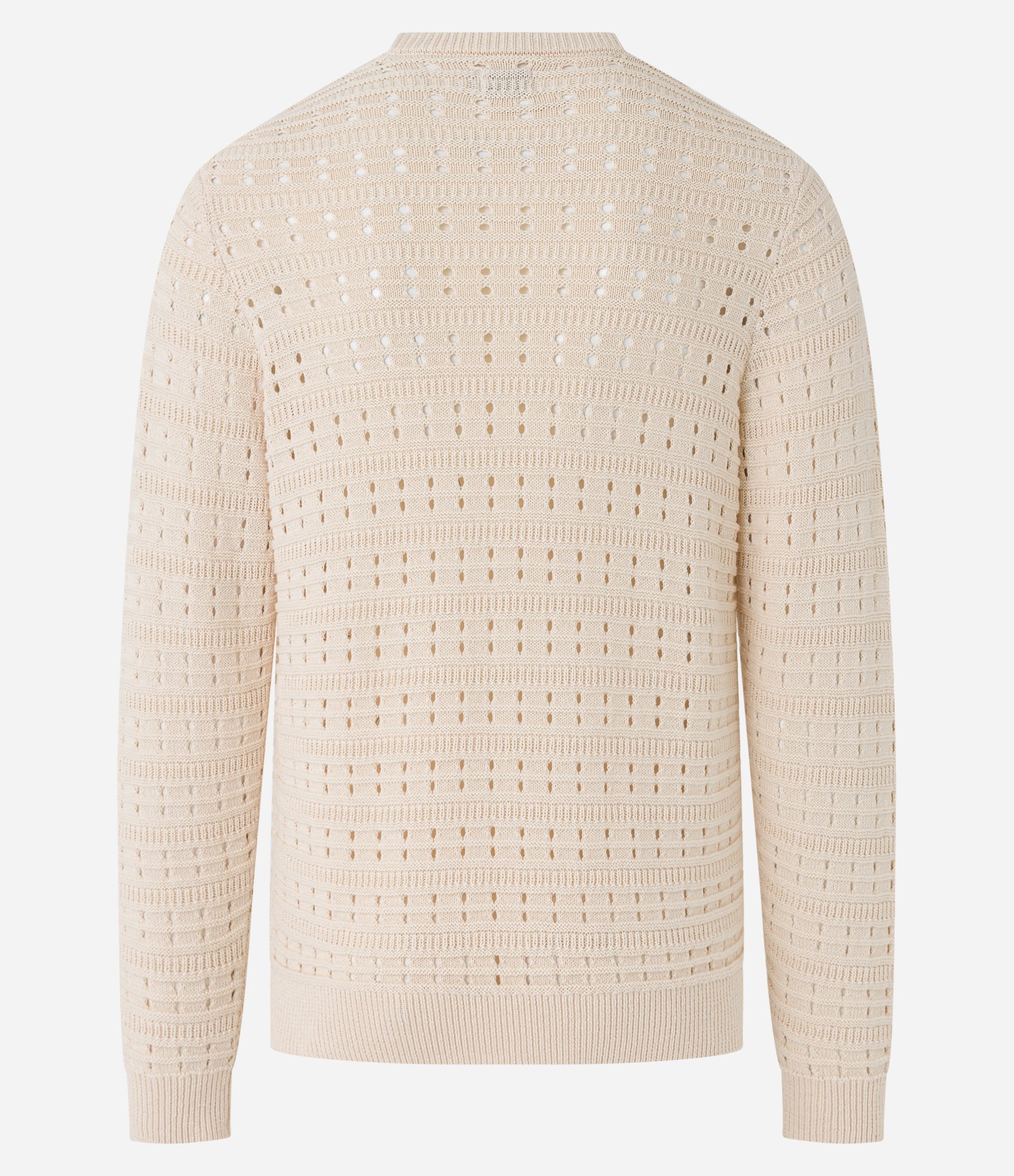 Suéter em Tricô Texturizado e com Furinhos Off White 3