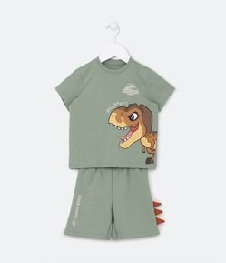 Conjunto Infantil em Moletom com Estampa Interativa Dinossauro Jurassic Baby - Tam 1 a 5 Anos