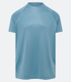 Camiseta Esportiva em Tecnologia Dry com Cava Raglan e Listras Laterais