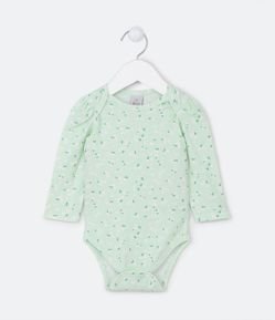 Body Infantil com Estampa de Florzinhas - Tam 0 a 18 meses