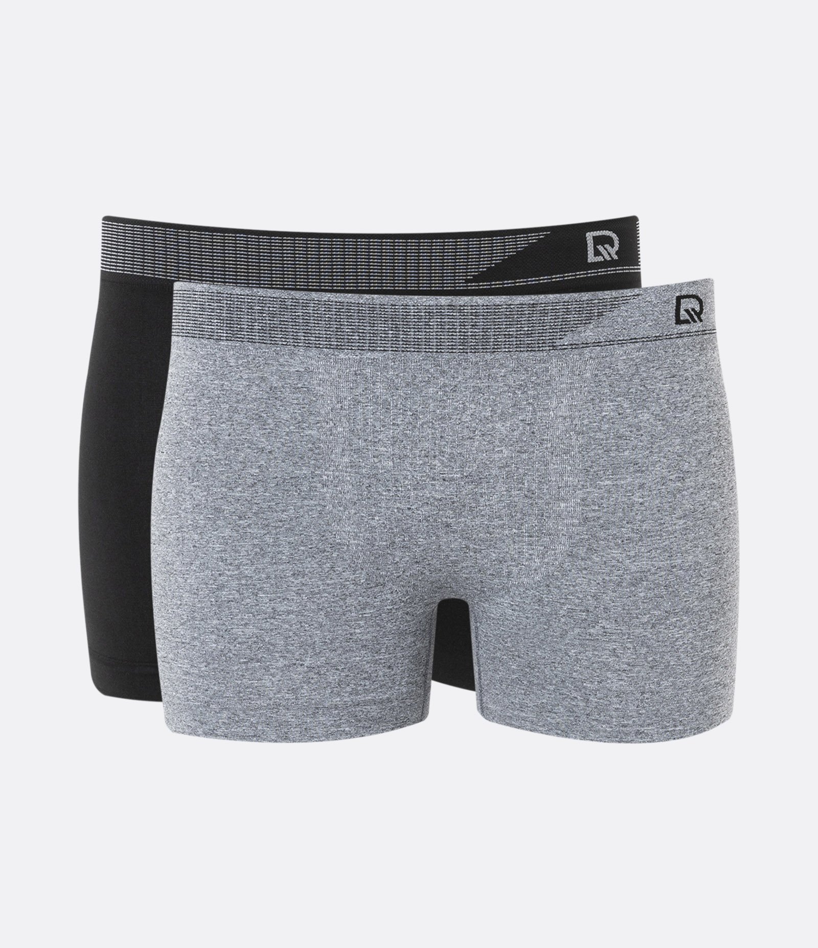 Kit 02 Cuecas Boxer em Poliamida com Listras no Cós Del Rio Cinza/ Preto 1