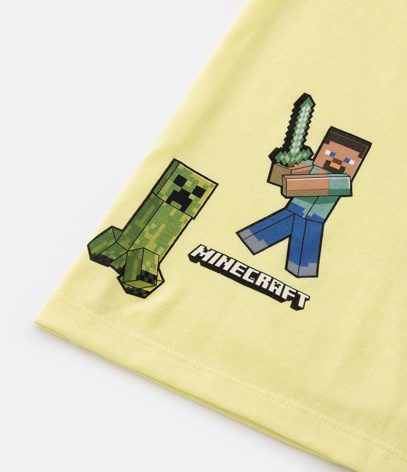 Camiseta Infantil com Silk Minecraft - Tam 5 a 14 Anos Amarelo 4