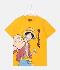 Camiseta Infantil com Estampa Luffy One Piece - Tam 5 a 14 Anos