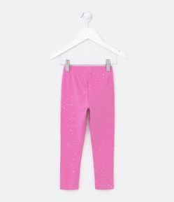 Calça Legging Infantil em Cotton com Glitter de Coração - Tam 1 a 5 Anos