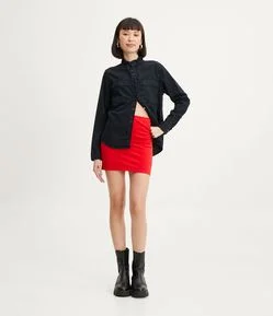 Saia Curta em Cotton com Elástico no Cós