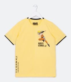 Camiseta Infantil com Estampa Naruto Uzumaki - Tam 5 a 14 Anos