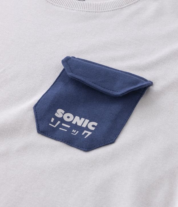 Camiseta Infantil Estampa Sonic - Tam 4 a 12 Anos Azul