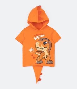Camiseta Infantil com Estampa Jurassic Baby com Cauda Interativa - Tam 1 a 5 Anos