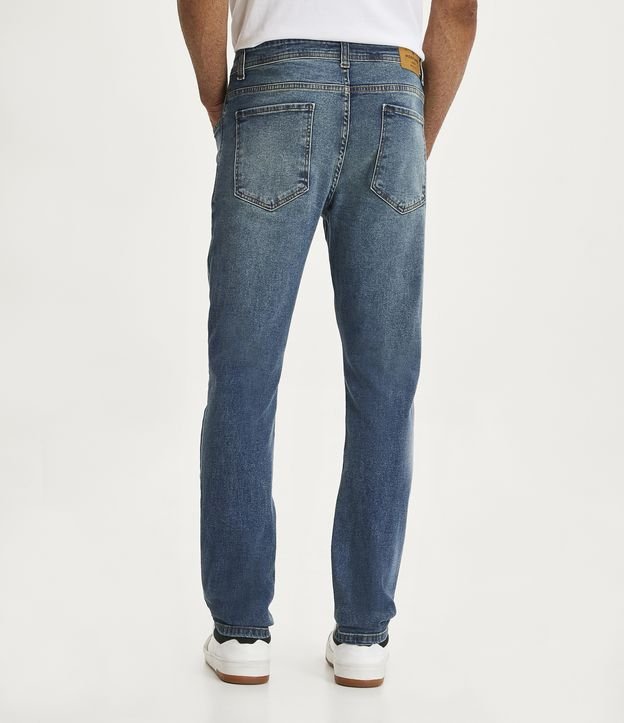 Calça Slim Jeans com Elastano Azul Médio 3