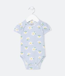 Body Infantil com Estampa Margaridinhas - Tam 0 a 18 meses